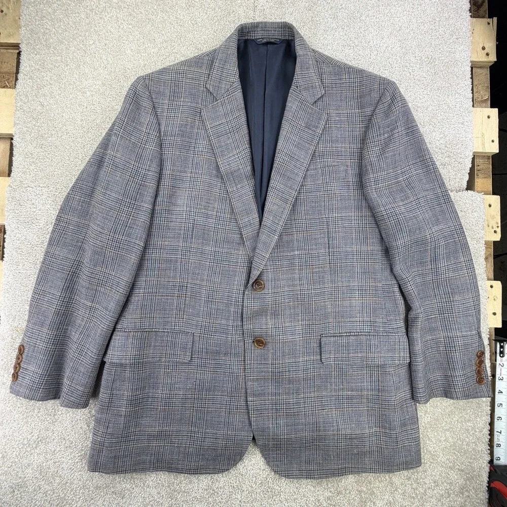 Brooks Brothers 1818 Madison Fit Blazer Jacket Silk/Wool Houndstooth Size 42s